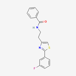 molecular formula C18H15FN2OS B11261057 N-(2-(2-(3-fluorophenyl)thiazol-4-yl)ethyl)benzamide 