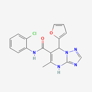 molecular formula C17H14ClN5O2 B11261064 N-(2-chlorophenyl)-7-(furan-2-yl)-5-methyl-4,7-dihydro[1,2,4]triazolo[1,5-a]pyrimidine-6-carboxamide 