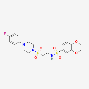 N-(2-((4-(4-fluorophenyl)piperazin-1-yl)sulfonyl)ethyl)-2,3-dihydrobenzo[b][1,4]dioxine-6-sulfonamide