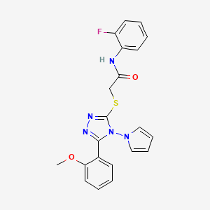 N-(2-fluorophenyl)-2-{[5-(2-methoxyphenyl)-4-(1H-pyrrol-1-yl)-4H-1,2,4-triazol-3-yl]sulfanyl}acetamide