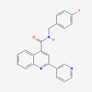 molecular formula C22H16FN3O B11261095 N-(4-fluorobenzyl)-2-(pyridin-3-yl)quinoline-4-carboxamide 