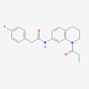 2-(4-fluorophenyl)-N-(1-propionyl-1,2,3,4-tetrahydroquinolin-7-yl)acetamide