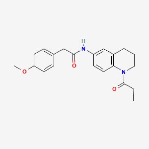 2-(4-methoxyphenyl)-N-(1-propanoyl-1,2,3,4-tetrahydroquinolin-6-yl)acetamide