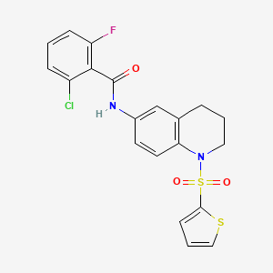 2-chloro-6-fluoro-N-[1-(thiophene-2-sulfonyl)-1,2,3,4-tetrahydroquinolin-6-yl]benzamide