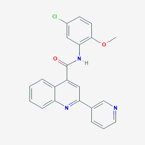 molecular formula C22H16ClN3O2 B11261162 N-(5-chloro-2-methoxyphenyl)-2-(pyridin-3-yl)quinoline-4-carboxamide 