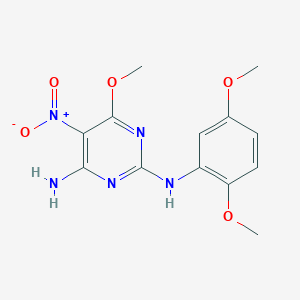 N2-(2,5-dimethoxyphenyl)-6-methoxy-5-nitropyrimidine-2,4-diamine