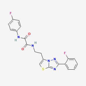 N1-(4-fluorophenyl)-N2-(2-(2-(2-fluorophenyl)thiazolo[3,2-b][1,2,4]triazol-6-yl)ethyl)oxalamide