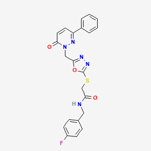 N-(4-fluorobenzyl)-2-((5-((6-oxo-3-phenylpyridazin-1(6H)-yl)methyl)-1,3,4-oxadiazol-2-yl)thio)acetamide