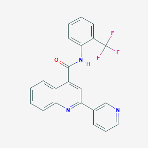 molecular formula C22H14F3N3O B11261244 2-(pyridin-3-yl)-N-[2-(trifluoromethyl)phenyl]quinoline-4-carboxamide 