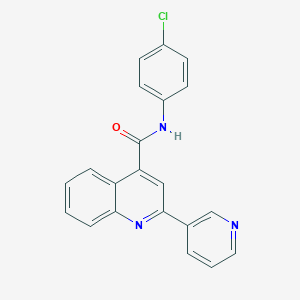 molecular formula C21H14ClN3O B11261259 N-(4-chlorophenyl)-2-(pyridin-3-yl)quinoline-4-carboxamide 