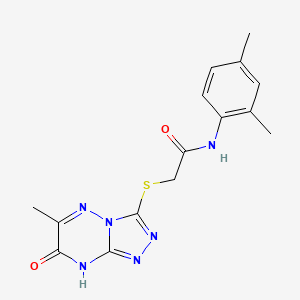 molecular formula C15H16N6O2S B11261263 N-(2,4-dimethylphenyl)-2-[(6-methyl-7-oxo-7,8-dihydro[1,2,4]triazolo[4,3-b][1,2,4]triazin-3-yl)sulfanyl]acetamide 