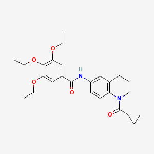 molecular formula C26H32N2O5 B11261284 N-(1-(cyclopropanecarbonyl)-1,2,3,4-tetrahydroquinolin-6-yl)-3,4,5-triethoxybenzamide 