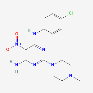 N-(4-chlorophenyl)-2-(4-methylpiperazin-1-yl)-5-nitropyrimidine-4,6-diamine