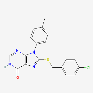 8-[(4-chlorobenzyl)sulfanyl]-9-(4-methylphenyl)-1,9-dihydro-6H-purin-6-one