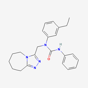 molecular formula C23H27N5O B11261325 1-(3-ethylphenyl)-3-phenyl-1-(6,7,8,9-tetrahydro-5H-[1,2,4]triazolo[4,3-a]azepin-3-ylmethyl)urea 