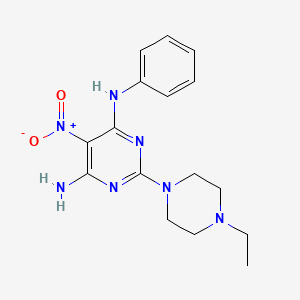 2-(4-ethylpiperazin-1-yl)-5-nitro-N-phenylpyrimidine-4,6-diamine