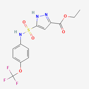 molecular formula C13H12F3N3O5S B11261398 ethyl 3-{[4-(trifluoromethoxy)phenyl]sulfamoyl}-1H-pyrazole-5-carboxylate 