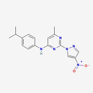 6-methyl-2-(4-nitro-1H-pyrazol-1-yl)-N-[4-(propan-2-yl)phenyl]pyrimidin-4-amine