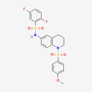 molecular formula C22H20F2N2O5S2 B11261464 2,5-difluoro-N-(1-((4-methoxyphenyl)sulfonyl)-1,2,3,4-tetrahydroquinolin-6-yl)benzenesulfonamide 