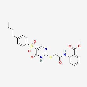 Methyl 2-{[({5-[(4-butylphenyl)sulfonyl]-6-oxo-1,6-dihydropyrimidin-2-yl}sulfanyl)acetyl]amino}benzoate