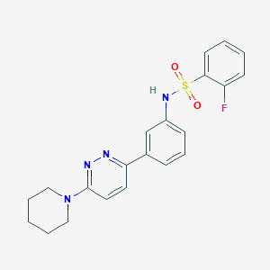 2-fluoro-N-(3-(6-(piperidin-1-yl)pyridazin-3-yl)phenyl)benzenesulfonamide