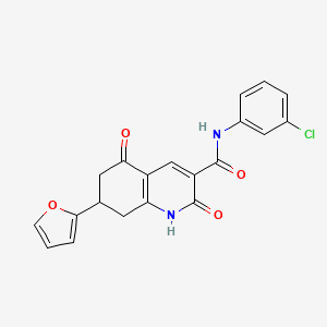 N-(3-chlorophenyl)-7-(furan-2-yl)-2,5-dioxo-1,2,5,6,7,8-hexahydroquinoline-3-carboxamide