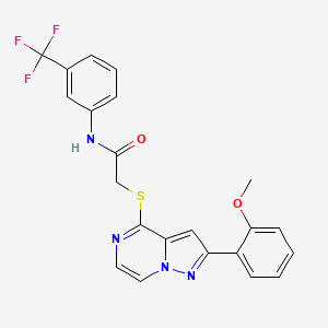 2-{[2-(2-methoxyphenyl)pyrazolo[1,5-a]pyrazin-4-yl]sulfanyl}-N-[3-(trifluoromethyl)phenyl]acetamide