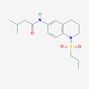 molecular formula C17H26N2O3S B11261520 3-methyl-N-(1-(propylsulfonyl)-1,2,3,4-tetrahydroquinolin-6-yl)butanamide 