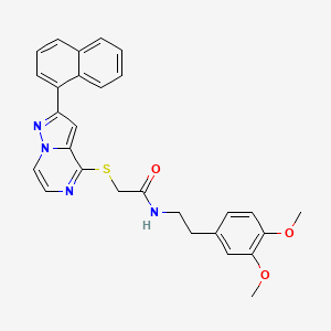 N-[2-(3,4-dimethoxyphenyl)ethyl]-2-{[2-(naphthalen-1-yl)pyrazolo[1,5-a]pyrazin-4-yl]sulfanyl}acetamide