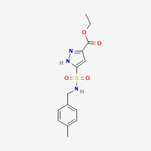 molecular formula C14H17N3O4S B11261555 ethyl 3-[(4-methylbenzyl)sulfamoyl]-1H-pyrazole-5-carboxylate 