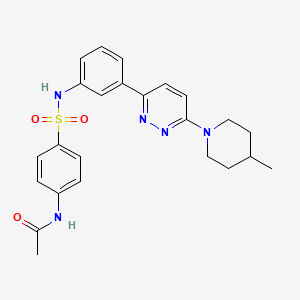 molecular formula C24H27N5O3S B11261560 N-[4-({3-[6-(4-Methylpiperidin-1-YL)pyridazin-3-YL]phenyl}sulfamoyl)phenyl]acetamide 