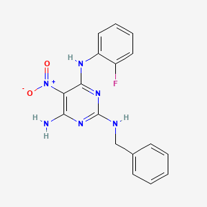 N2-Benzyl-N4-(2-fluorophenyl)-5-nitropyrimidine-2,4,6-triamine