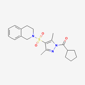 cyclopentyl(4-((3,4-dihydroisoquinolin-2(1H)-yl)sulfonyl)-3,5-dimethyl-1H-pyrazol-1-yl)methanone