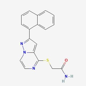 2-{[2-(Naphthalen-1-yl)pyrazolo[1,5-a]pyrazin-4-yl]sulfanyl}acetamide