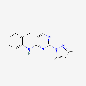 molecular formula C17H19N5 B11261617 2-(3,5-dimethyl-1H-pyrazol-1-yl)-6-methyl-N-(2-methylphenyl)pyrimidin-4-amine 