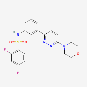 molecular formula C20H18F2N4O3S B11261632 2,4-difluoro-N-(3-(6-morpholinopyridazin-3-yl)phenyl)benzenesulfonamide 