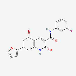 molecular formula C20H15FN2O4 B11261648 N-(3-fluorophenyl)-7-(furan-2-yl)-2,5-dioxo-1,2,5,6,7,8-hexahydroquinoline-3-carboxamide 