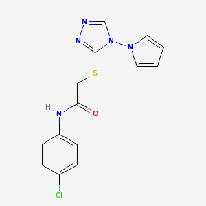 N-(4-chlorophenyl)-2-{[4-(1H-pyrrol-1-yl)-4H-1,2,4-triazol-3-yl]sulfanyl}acetamide