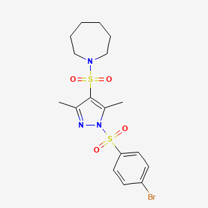 1-((1-((4-bromophenyl)sulfonyl)-3,5-dimethyl-1H-pyrazol-4-yl)sulfonyl)azepane