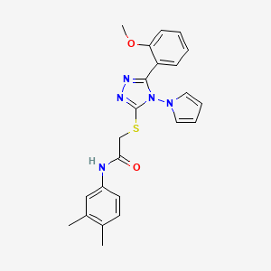 N-(3,4-dimethylphenyl)-2-{[5-(2-methoxyphenyl)-4-(1H-pyrrol-1-yl)-4H-1,2,4-triazol-3-yl]sulfanyl}acetamide