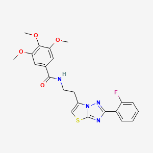 N-(2-(2-(2-fluorophenyl)thiazolo[3,2-b][1,2,4]triazol-6-yl)ethyl)-3,4,5-trimethoxybenzamide