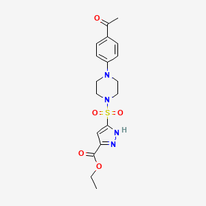 molecular formula C18H22N4O5S B11261732 ethyl 3-{[4-(4-acetylphenyl)piperazin-1-yl]sulfonyl}-1H-pyrazole-5-carboxylate 