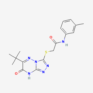 molecular formula C17H20N6O2S B11261773 2-[(6-tert-butyl-7-oxo-7,8-dihydro[1,2,4]triazolo[4,3-b][1,2,4]triazin-3-yl)sulfanyl]-N-(3-methylphenyl)acetamide 