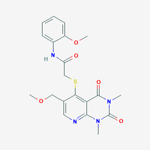 2-((6-(methoxymethyl)-1,3-dimethyl-2,4-dioxo-1,2,3,4-tetrahydropyrido[2,3-d]pyrimidin-5-yl)thio)-N-(2-methoxyphenyl)acetamide