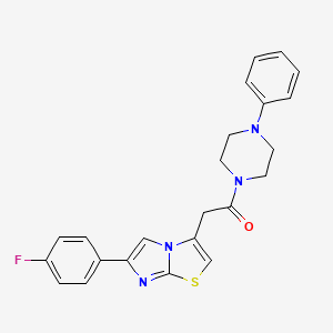 molecular formula C23H21FN4OS B11261780 2-(6-(4-Fluorophenyl)imidazo[2,1-b]thiazol-3-yl)-1-(4-phenylpiperazin-1-yl)ethanone 