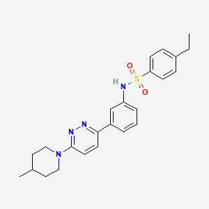 4-ethyl-N-(3-(6-(4-methylpiperidin-1-yl)pyridazin-3-yl)phenyl)benzenesulfonamide