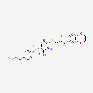 2-((5-((4-butylphenyl)sulfonyl)-6-oxo-1,6-dihydropyrimidin-2-yl)thio)-N-(2,3-dihydrobenzo[b][1,4]dioxin-6-yl)acetamide