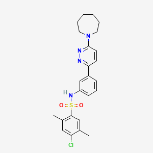 molecular formula C24H27ClN4O2S B11261828 N-(3-(6-(azepan-1-yl)pyridazin-3-yl)phenyl)-4-chloro-2,5-dimethylbenzenesulfonamide 