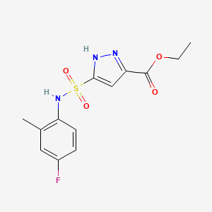 molecular formula C13H14FN3O4S B11261869 ethyl 3-[(4-fluoro-2-methylphenyl)sulfamoyl]-1H-pyrazole-5-carboxylate 