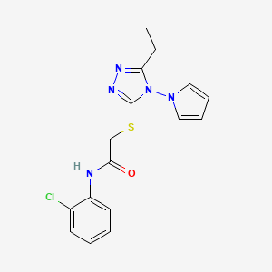 N-(2-chlorophenyl)-2-{[5-ethyl-4-(1H-pyrrol-1-yl)-4H-1,2,4-triazol-3-yl]sulfanyl}acetamide